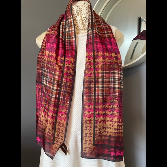 Adrienne Vittadini Silk Scarf Purple - Picture 3 of 6